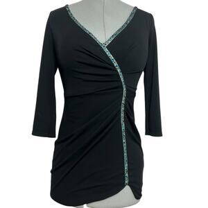 Vintage Black Jewel Trimmed Style Works Dress Size M